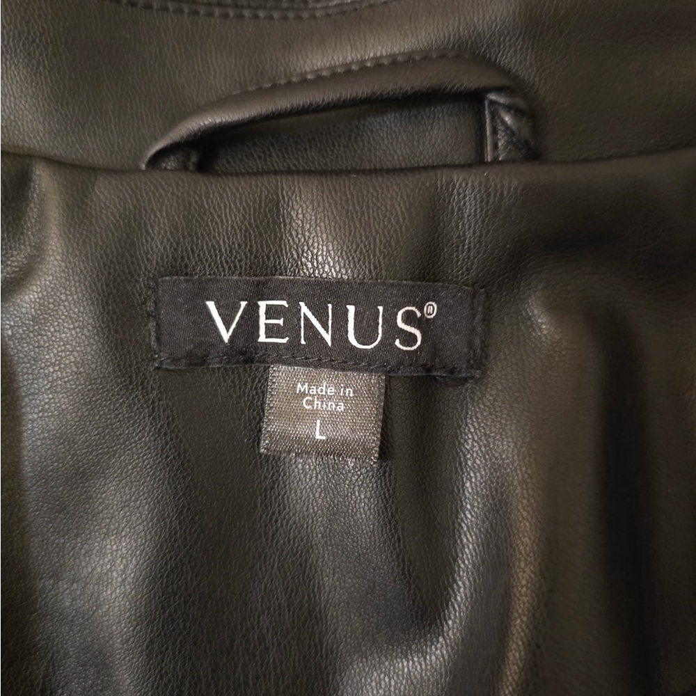 VENUS Black Leather Jacket with Vibrant Floral Design - Picture 5 of 5